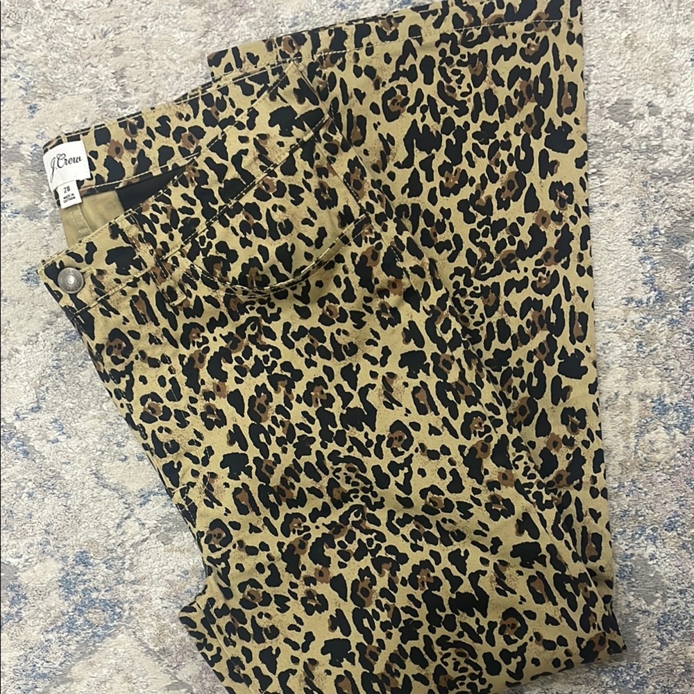 J. Crew kick flare leopard pants -sz 28